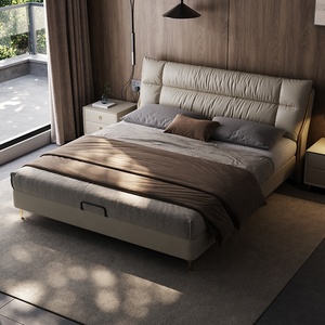 <span class=keywords><strong>Lit</strong></span> plateforme en cuir capitonné <span class=keywords><strong>de</strong></span> luxe moderne avec tête <span class=keywords><strong>de</strong></span> <span class=keywords><strong>lit</strong></span> rembourrée et froissée, taille King - Product Image 3