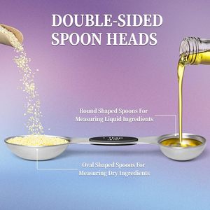 Ensemble de cuillères doseuses en acier inoxydable de qualité supérieure, balances précises, idéal pour la pâtisserie, la cuisine et la précision des recettes, avec gravure - Product Image 3