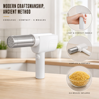 Machine à pâtes sans fil 1500 mAh 40 W avec 6 plaques de cuisson, extrudeuse motorisée à une touche pour pâtes fraîches et spaghetti, idéale pour la cuisine domestique