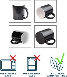 Boîte cadeau de 11 oz avec logo personnalisé imprimé, tasse à café en céramique, sublimation, changement de couleur sensible à la chaleur, tasse magique pour la sublimation - Product Image 4