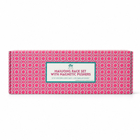 Özel Logo Toptan Teal Pembe Geometrik Mahjong Seti Karton Kutu Ambalajı Su Geçirmez Sünger Astar Mat Laminasyon