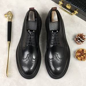 <span class=keywords><strong>Chaussures</strong></span> Habillées <span class=keywords><strong>Homme</strong></span> Tendance à Bout Rond et Semelle Épaisse, Rehaussantes en Cuir, Fait Main pour Affaires et Soirées - Product Image 2