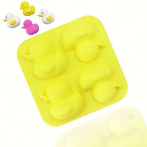 Eco-Friendly Custom Logo Soap <b>Hand</b> Make Cake Tools Candle <b>Mold</b> Silicone 4 Hole Duck Shape Cute Animal OEM\ODM - Product Image 1