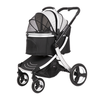 Vente chaude panier personnalisé produit une main plier 2024 nouveau modèle 4 roues poussette pour animaux de compagnie double poussette pour animaux de compagnie panier de rangement