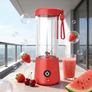 เครื่องปั่นสมูทตี้แบบพกพา ปราศจากสาร BPA ความจุ 400 มล. ใช้พลังงานจากแบตเตอรี่ ชาร์จผ่าน USB สำหรับอาหาร เกรดสำหรับใช้ในรถยนต์  ใบมีด 6 ใบ บดน้ำแข็งได้ ทนทาน - Product Image 5