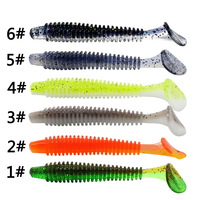 100 leurres souples en silicone en forme de T avec queue de pagaie, 5cm, 6cm, 7.5cm, 9cm, 12cm, pour la pêche