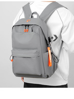 Ransel Laptop pria, ransel Laptop bahan tahan lama tahan air dengan ritsleting untuk sekolah