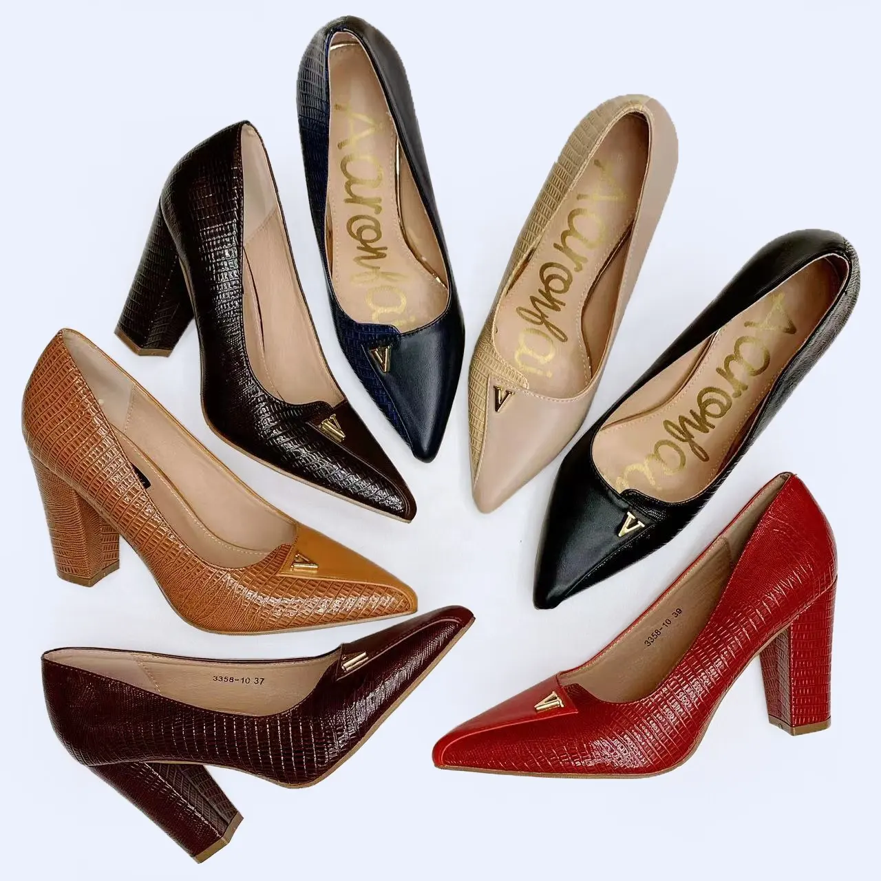 Formal Chunky Heel Women Shoes Pure Color Block Heel Ladies Pumps Square Heel Office Shoes