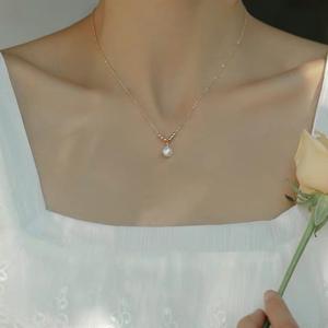 Collar de Perlas de Agua Dulce Pequeñas y Lujosas para Mujer, Diseño de Nicho de Lujo Ligero, Estilo Moderno, Cadena para Clavícula - Product Image 4