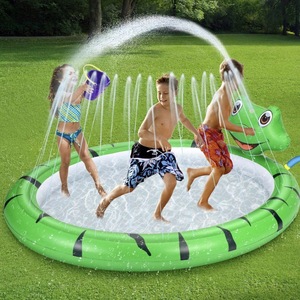 Inflatable Frog Water Sprinkler Pool For Kids Outdoor Play 100-500kg Capacity - Product Image 1