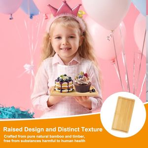 แพ็ค 6 ถาดไม้ไผ่ขนาดเล็ก, ถาดไม้ทรงสี่เหลี่ยม, ถาดไม้ขนาดเล็ก, <span class=keywords><strong>ของ</strong></span>ตกแต่ง, ถาดไม้ไผ่, ขนาดเล็กสำหรับขนมปัง, <span class=keywords><strong>ของ</strong></span>หวาน - Product Image 5