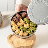 Boîte en métal ronde personnalisée avec logo RTS, boîte à biscuits, boîte à gâteaux, boîte à tiramisu, emballage pour pâtisserie, conteneur en métal