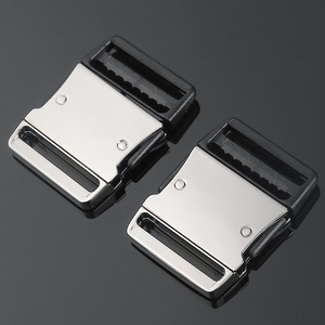 Side Release Buckle 25mm Zinc Alloy Adjustable <b>Webbing</b> For Bags Silver Durable Wear Resistant - Product Image 3
