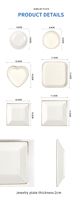 Plateau à bijoux en céramique en forme de coeur personnalisé mariage mariée bibelot plat sublimation collier anneau plaque d'affichage avec jante en or