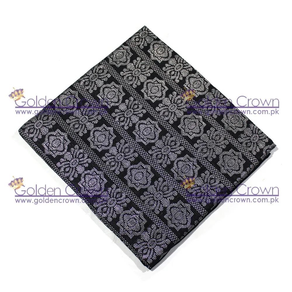 Top High Quality Malaysia Sampin Songket fabric Black and Silver | Wholesale Sampin Songket
