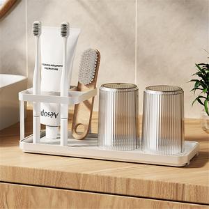 Support de brosse à dents électrique en alliage de zinc, design moderne, écologique, fixation murale d'angle, pour hôtel, rangement d'articles de toilette de salle de bain - Product Image 1