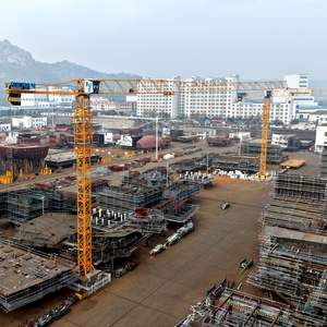 Grue à tour à plateforme plate DaHan série Qtz 5013, <span class=keywords><strong>moment</strong></span> de levage de 63 t.m, capacité maximale de 5 tonnes, hauteur de levage de 150 m, portée de 50 m - Product Image 3