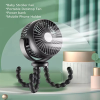 Mini ventilateur pliable USB portable pour poussette, en plastique, à piles, 3 vitesses, rechargeable, pour siège auto, berceau, accessoires de poussette