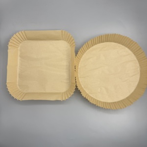Papiers de cuisson pour friteuse à air anti-graisse, couleur naturelle et blanche, avec support en silicone, impression personnalisée, pièces/ensembles avec poignée, papiers de cuisson pour friteuse à air - Product Image 1