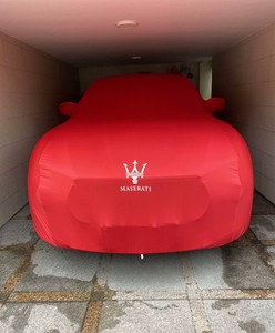 Copertura Auto Personalizzata con Logo Maserati in Tessuto Elastico Morbido per Maserati <span class=keywords><strong>Grecale</strong></span> e Nuova GranTurismo Folgore Antipolvere e Anti-UV - Product Image 2