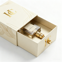 Boîte d'emballage de parfum pliable noire mate haut de gamme personnalisée avec bouchon couronne, flacons en verre de 30 ml, estampage à chaud, diffuseur de parfum