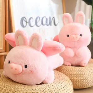 35厘米坐粉色猪定制毛绒玩具毛绒动物毛绒卡通动物造型可爱猪柔软枕头