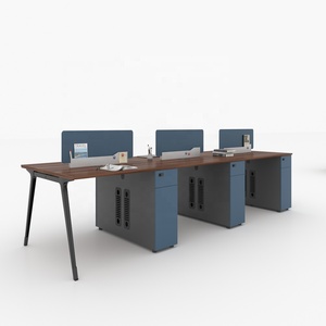 Suministro directo de fábrica de <span class=keywords><strong>Guangzhou</strong></span>, escritorio necesario para grandes empresas, cara a cara, 6 asientos, escritorio de estación de trabajo, muebles de oficina - Product Image 1