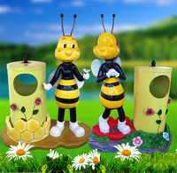 Vente pour extérieur ferme parc moderne Pop Art ornement dessin animé abeille fibre de verre Animal abeille Statue Sculpture