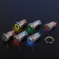 Interrupteur à bouton-poussoir USB rouge personnalisé 19 mm 22 mm, à verrouillage, étanche, pour usage marin et industriel, potentiomètre 220 V pour panneau extérieur
