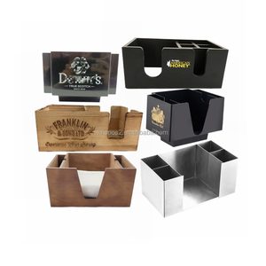 حامل مناديل المائدة والمناديل المقاومة للصدأ خشبي ABS أسود بتصميم أصلي إكسسوارات ديكور البار العصرية الترويجية - Product Image 5