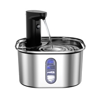 Fontaine à eau intelligente pour animaux de compagnie en acier inoxydable 304, modèle à induction sans fil, distributeur d'eau automatique, sans cordon, abreuvoir détachable pour chat
