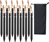 Piquets de tente en aluminium NBT 7 pouces, ultralégers, avec corde réfléchissante, pour le camping, la randonnée et le trekking