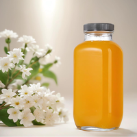 Bouteilles d'eau vintage vides, bouteilles à boire en verre, 16 oz, carrées, 500 ml, avec couvercles pour le kombucha, le thé