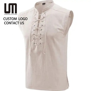 Liu Ming Saldi di Liquidazione: Maglietta Senza Maniche da Uomo Stile Rinascimentale Medievale Gotico, Canotta da Barbaro, <span class=keywords><strong>Gilet</strong></span> Casual - Product Image 1