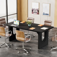 Bureau de direction moderne, grand bureau d'ordinateur de 70,9 pouces, table de conférence, table de salle de réunion, noyer foncé noir
