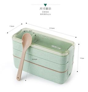 Boîte à lunch portable K770 en matériaux sains, 900 ml, boîte bento à 3 étages, vaisselle pour micro-ondes, récipient de rangement, boîte alimentaire - Product Image 6