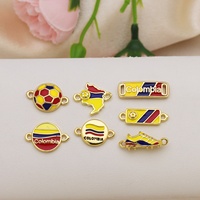 HP276 Nuevo Colgante Esmaltado con Bandera de Colombia y Venezuela, Chapado en Oro de 18K, Conector de Latón con Mapa de País para Pulseras DIY y Joyería