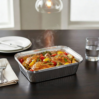 Plaque de cuisson rectangulaire jetable en aluminium de qualité alimentaire pour la restauration et la cuisine domestique