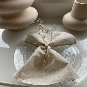 Natürliche Körnigkeit Leinen Stoff Stoffs ervietten Wasch bare Küche Servietten Stoff Hochzeit de'cor Leinen Servietten für Hochzeits feier - Product Image 1