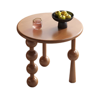 Mesa de Centro Redonda de Madera Moderna, Duradera y Ecológica, Mesa Auxiliar Pequeña Baobei 16 #   Muebles para Sala de Estar