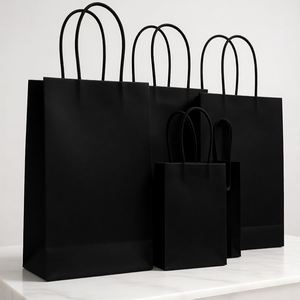 Bolsas de Papel Impresas Personalizadas para Vino y Bebidas, Bolsas de Papel Kraft Ecológicas Marrones y Negras para Envasado de Alimentos y Bebidas - Product Image 1