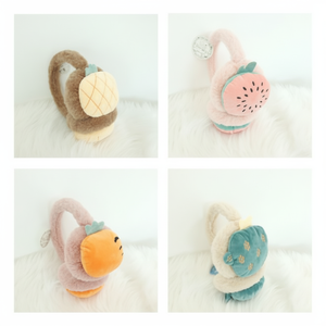 G Mignon Fruit Print Winter Warm cache-mains pour femmes Star Warehouse Luxury Fake Fur Earmuffs with Scarf - Product Image 1