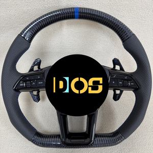 Volant <span class=keywords><strong>sport</strong></span> en cuir et fibre de carbone en forme de D personnalisé pour <span class=keywords><strong>Audi</strong></span> RS6 RS7 C8 avec palettes de changement de vitesse - Product Image 1