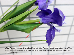 Fleurs d'<span class=keywords><strong>iris</strong></span> violettes à tige unique, toucher réaliste, en PU, artificielles, pour la décoration intérieure, pour Noël et le Nouvel An - Product Image 3