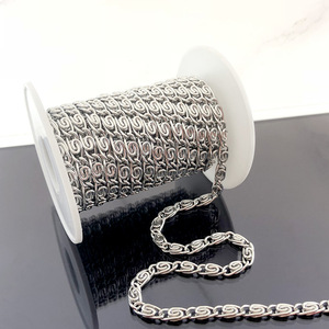 Acier inoxydable dix mille mot chaîne fil personnalité lingot collier avec accessoires de bricolage spot en gros - Product Image 2