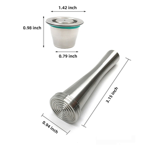 2 Pack Stainless Steel Reusable <b>Coffee</b> Pods for Nespresso OriginalLine, Includes Tamper and <b>Spoon</b> - Product Image 4