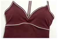 Ensemble de sport personnalisé avec logo pour femme : soutien-gorge et pantalon capri taille haute, tenue de fitness, ensemble de gym bordeaux, ensembles de yoga et d'entraînement athlétique