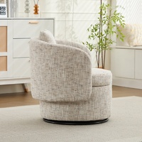 Modern 360 °   Fauteuil pivotant d'appoint avec rangement dissimulé et coussin de dossier moelleux, chaise moderne pour salon ou chambre
