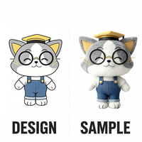 Mainan Boneka Plush Lembut Aktivitas Luar Ruangan Kustom Logo Kustom Hadiah Anak Perjalanan Berkemah Mainan Anime
