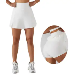 二合一侧缝网球裙修身口袋高尔夫球裙裤网球服女式裙裤